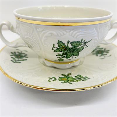 Bernadotte Bloom Green Porcelain 6 Piece Serving Bowl