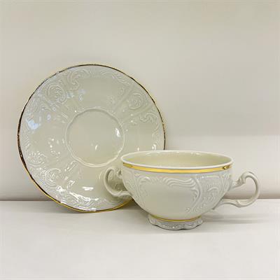 Bernadotte Porcelain 6 Piece Serving Bowl Plain Gold