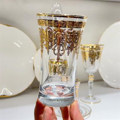 Bernardo 49 Parça Lüks Bardak Seti - Gold