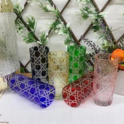 Beverage Crystal Set of 6 Coffee and Soft Drink Glasses