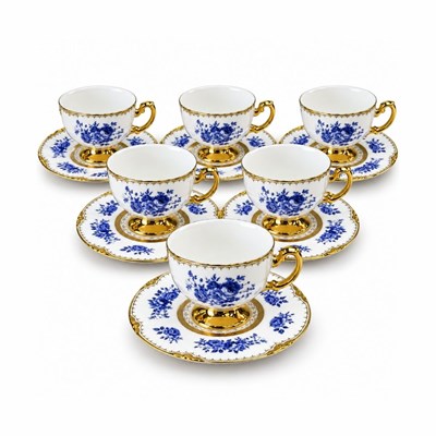 Blue Rose 6 Lı Kahve Fincan Takımı