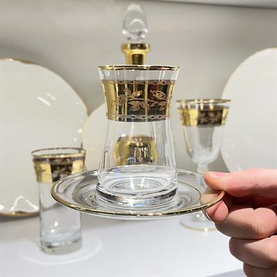 Bordur Flower 49 Piece Luxury Glass Set - Gold