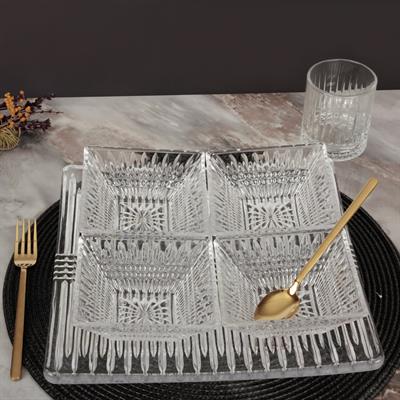 Bristol Tabaklı Cam Kase 4 Lü