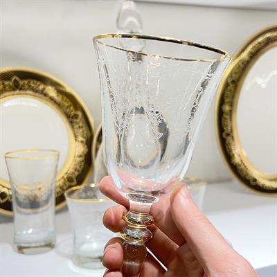 Butik Crystal 61 Piece Glass Set Gold