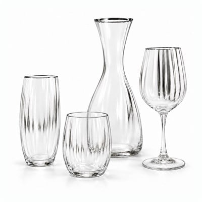 Carino Kristal 37 Parça Bardak Takımı - Platin