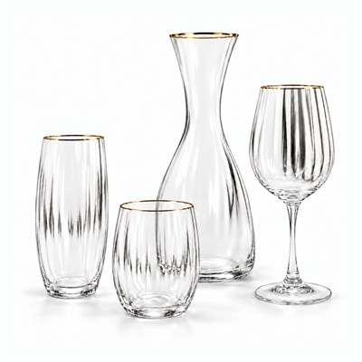 Carino Kristal 37 Parça Bardak Takımı - Gold