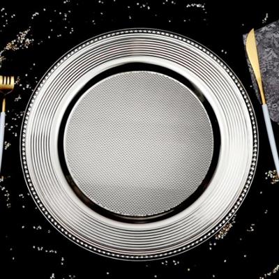 Steel Round Charger Plate - Silver