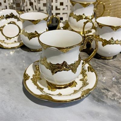 Creamy 6 Kişilik Double Fincan Takımı - Gold