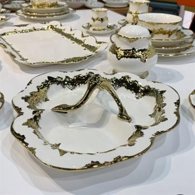 Creamy Lüks 77 Parça 12 Kişilik Porselen Yemek Takımı