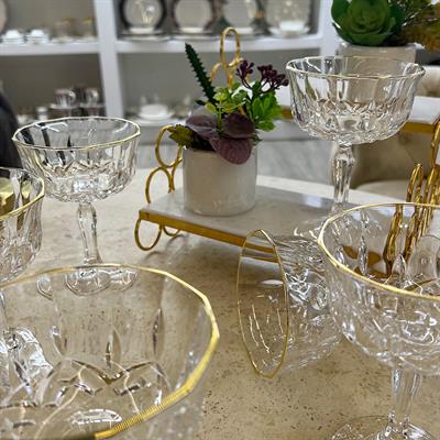 Delisoga Crystal 6-Piece Ice Cream Bowl Gilded