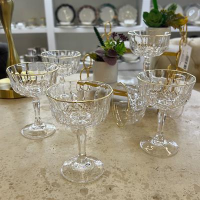 Delisoga Crystal 6-Piece Ice Cream Bowl Gilded