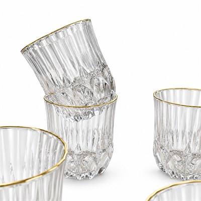 Delisoga Kristal 6 Lı Meşrubat Bardağı Yaldızlı