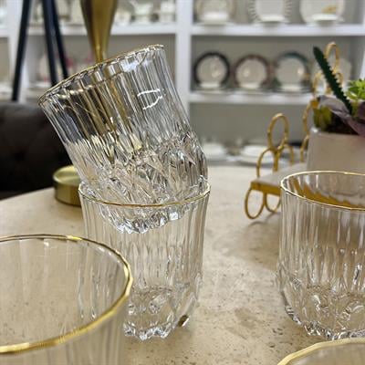 Delisoga Crystal 6-Piece Soft Drink Glass Gilded