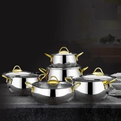 Deluxe 10 Parça Çelik Güveç Tencere Seti - Gold