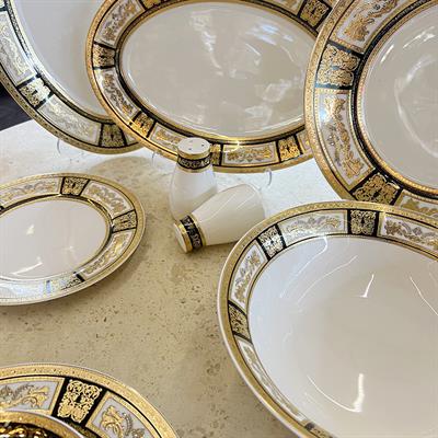 Brillar 58 Piece Porcelain Dinner Set for 12 People