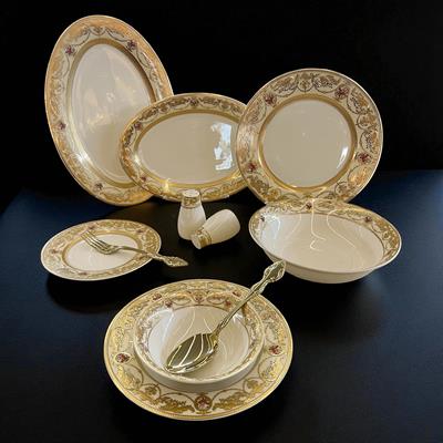 Everre 58 Piece Porcelain Dinner Set for 12 People