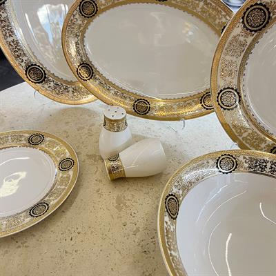 Virelle 58 Piece Porcelain Dinner Set for 12 People