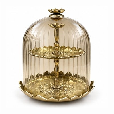 Fiore Katlı Fanus Gold