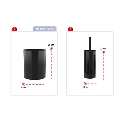 Flores 2 Li Banyo Seti - Siyah