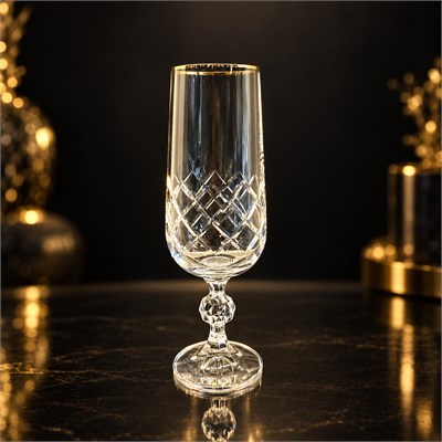 Flüt 6 Lı Kahve Yanı Bardağı Kare Gold