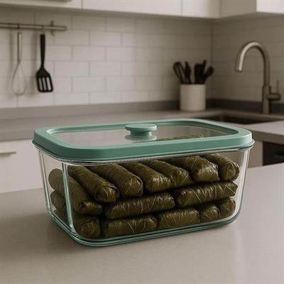 Fruta Glass Storage Container 2700 ml - Green
