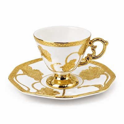 Glazze Altın Lotus 6 Lı Kahve Fincan Takımı