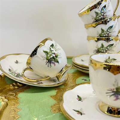 Green Orkide 6 Kişilik Kahve Fincan Takımı