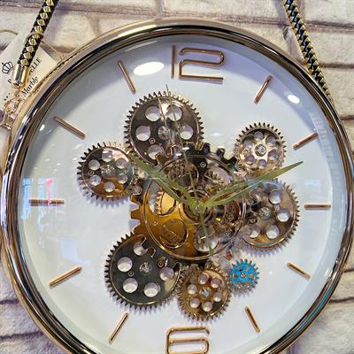 Decorative Clock with Rope Wheels White