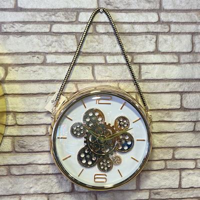 Decorative Clock with Rope Wheels White