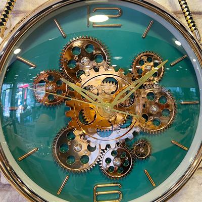 Decorative Clock with Rope Wheels Green