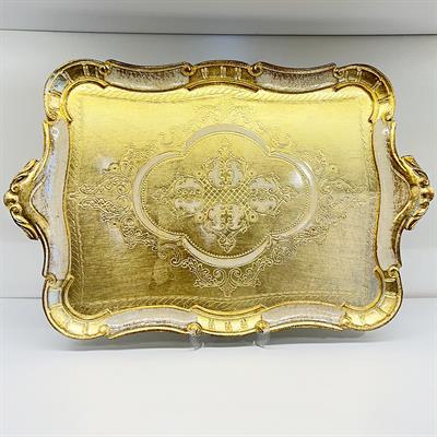 İtalyan Gül Ağacı Büyük Tepsi Dikdörtgen Kulplu Woody-04