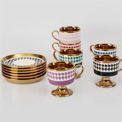 Juliet Set of 6 Coffee Cups - Gold