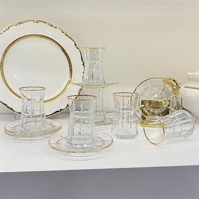Kafes 6 Lı Çay Seti Gold