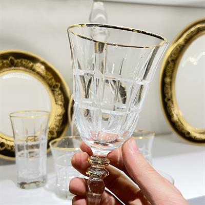 Kafes Kristal 61 Parça Bardak Seti Gold