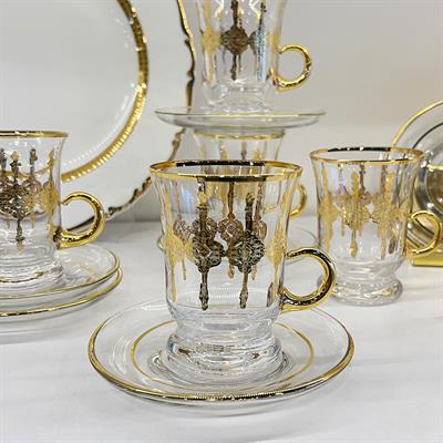 Kemer Kulplu 6 Lı Çay Seti Gold