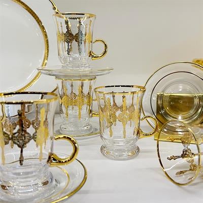 Kemer Kulplu 6 Lı Çay Seti Gold