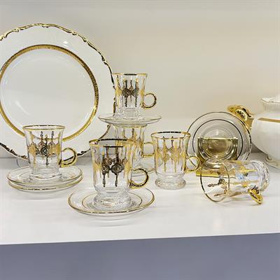 Kemer Kulplu 6 Lı Çay Seti Gold