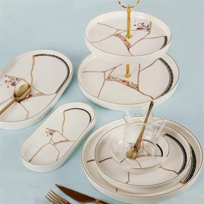 Kintsugi Moon 25 Parça 6 Kişilik Brunch Set