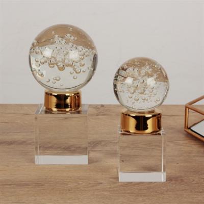 Kristal 2 Li Dekoratif Küre - Gold