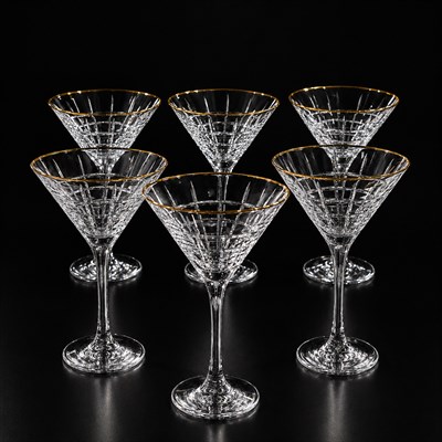 Crystal Glass 6 Piece Ice Cream Bowl Kafes Gold