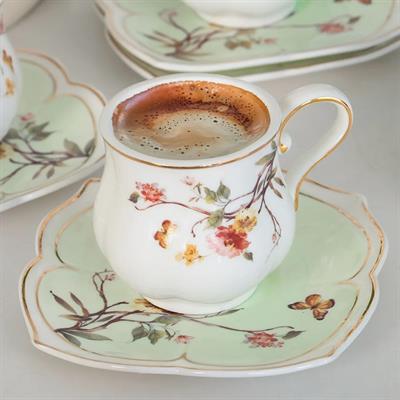 Lady Set of 6 Coffee Cups - Green