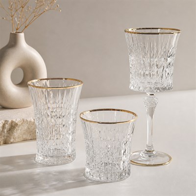 Lady Diamond Darques Crystal Glass 36 Piece Set - Gilded