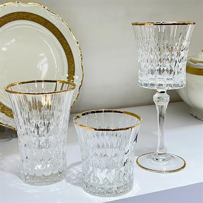 Lady Diamond Darques Kristal Cam 36 Parça Bardak Takımı - Yaldızlı