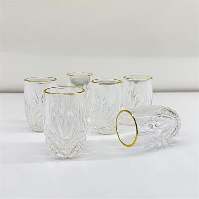 Leaf 6 Piece Glass Gold