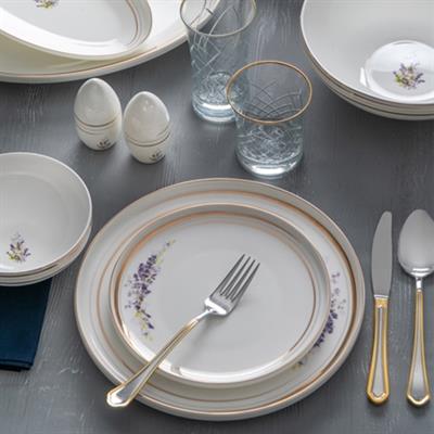Leona Porcelain 57 Piece Dinner Set for 12 Persons