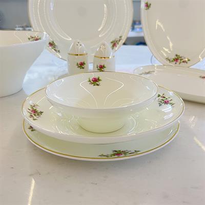 Leonarte Casa Çekoslovak Flower 57 Parça Yemek Takımı Gold