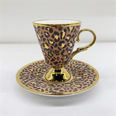 Leopar 6 Lı Kahve Fincan Takımı Turuncu