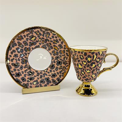 Leopar 6 Lı Kahve Fincan Takımı Turuncu