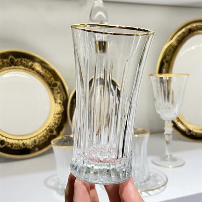 Light Kristal 61 Parça Bardak Seti Gold