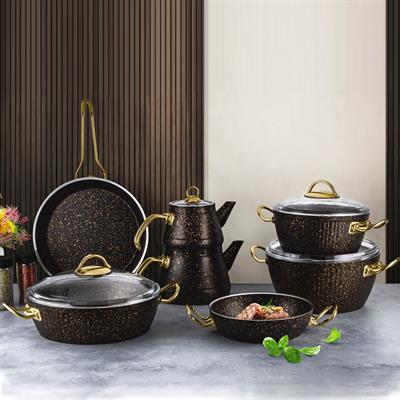 Tencere ve Tencere SetiLines Oscar 11 Parça Çeyiz Tencere Seti - Siyah